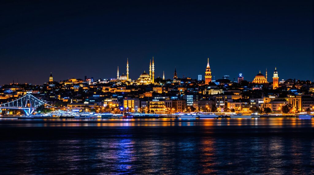 Istanbul bei Nacht: Die Stadt erleuchtet und voller Leben